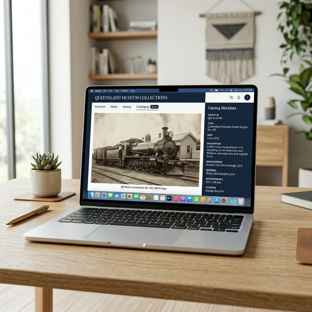 MuseumStack Dashboard on MacBook Air